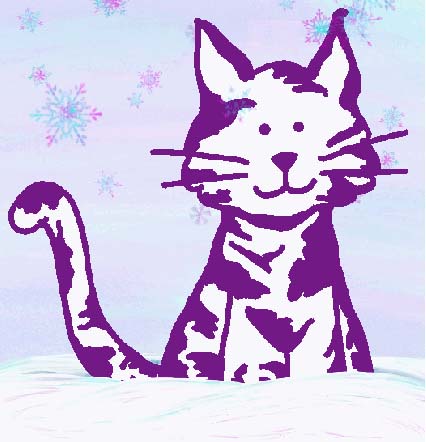 Winter Purple Cat by Purple Cat Arts