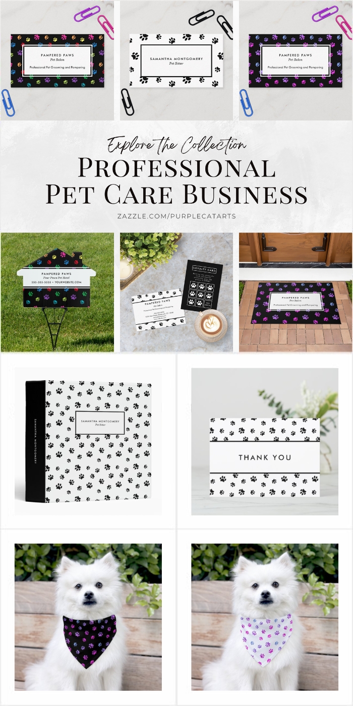 Professional Pet Care Service Designs by Purple Cat Arts