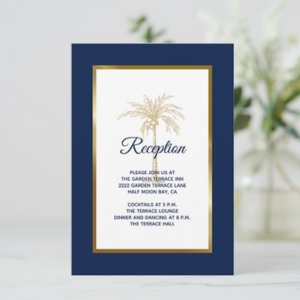 Palm Tree Wedding Enclosure Card by Purple Cat Arts